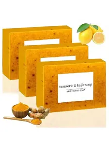3PCS Turmeric Soap Lush Valentines Deep Cleansing Moisturizing Soap For Face Body Body Wash Soap For Women Men
