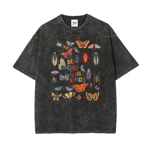 Be Kind to All Kinds Bug Shirt, Entomology Shirt, Insect Collection T shirt, Butterfly Moth Tee, Insects Lover Gift, Bug Tee,  Washed Vintage Oversized Top, Super Soft Pre-Shrunk Cotton Short Sleeve T-shirt for Summer