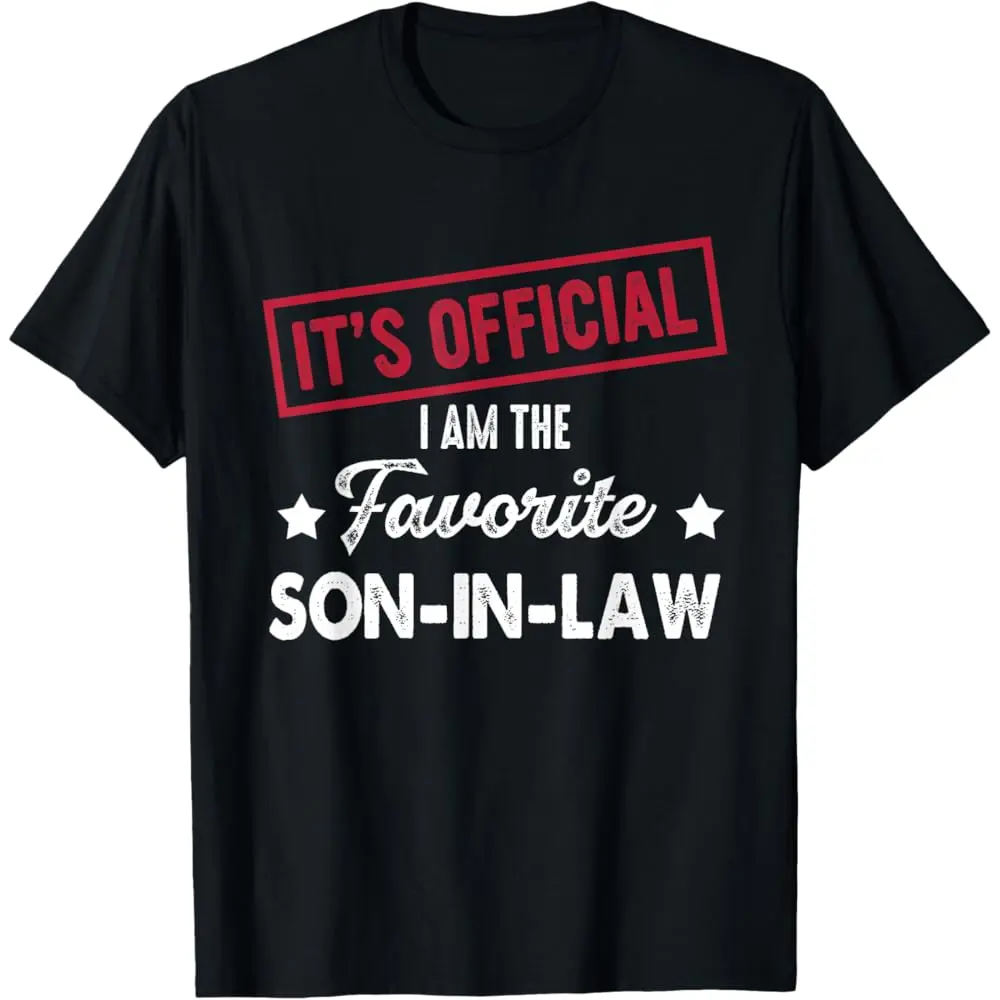 Men's Funny Graphic Tshirt, Favorite Son-in-law Joke Tee, Casual Soft Shortsleeve Top for Family Gift, Classic, Menswear, Streetwear, Digital Print