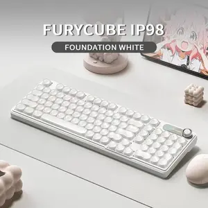 IP98 Waterproof Silent Mechanical Keyboard, Custom Wireless Durable RGB Backlit Gaming Keyboard with Cute Aesthetic, Full-Scenario Backlighting