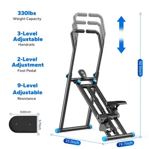 Vertical Stair Stepper Machine with Handlebar for Home Gym, 330lbs Heavy Duty Cardio Climber Exercise Equipment, Adjustable Pedals Compact Full Body Workout Fitness Climber for Indoor Summer Cardio plus