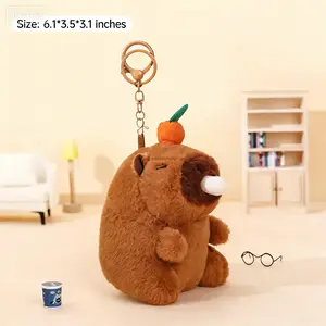 Cute Capybara Plush Toy Christmas Gift Bubble Blowing Capybara Doll Unisex Bag Decoration Fashion Accessory Keychain Charm Press to Spit Bubbles