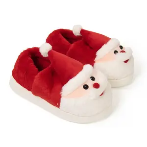 【Dumping of Off-Season Goods】[Please pay Attention to Size Selection Before Purchasing] Wacky & Creative Santa Claus Slippers,New Trendy Plush Fur Slippers, Monthly Slippers for Home, Cute and Fluffy Cotton Walking Shoes Prank Gift Ideas for Friends