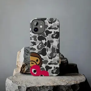 BAPE Inspired Camo Shark Phone Case for iPhone 17 16 15 14 13 12 11 Pro Max Plus, Streetwear Baby Milo Aesthetic Shockproof Cover