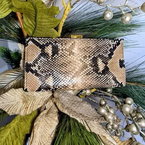 Snake Print Clutch Handbag - Elegant Snake Design, Multicolor Contrast, Ideal for All Seasons