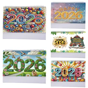 DIY 2026 Diamond Painting Monthly Calendar Tabletop Ornaments Kit Spiral Binding Hanging Monthly Wall Calendar,Perfect for Home, School, or Office, Midnight Garden