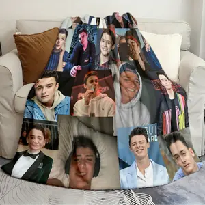 Printed modern throw blankets Figure Print Blanket Noah Schnapp 2267 Unique Quilts warm blanket soft and comfortable blanket travel blanket birthday gift