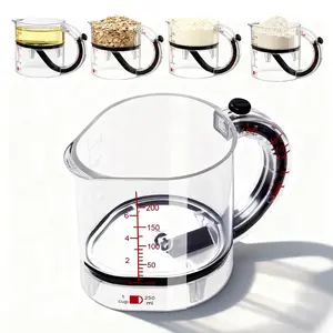 Adjustable Measuring Cup Multi-Functional Measuring Cup with Scraper-Style Seal Base Measurings Cube Cups for Cooking Kitchen NONE