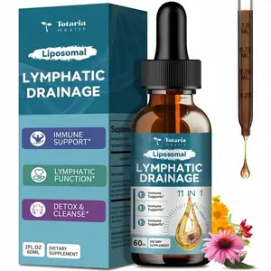 Liposomal Lymphatic Drainage Drops 11 In 1 OrganicLymphatic Drainage Supplement with Burdock Root,Echinacea, Elderberry, Calendula, Cleavers Herb, DandelionSupports Lymphatic Health 2 FL.OZ