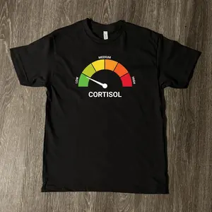 High Cortisol Low Cortisol Funny Casual 100% Cotton Heavyweight Short Sleeve Shirt