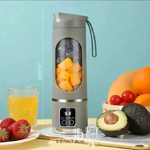 USB Rechargeable Portable Juicer 12 Blade Mini Blender with Digital Display Three Modes Easy to Clean Perfect for Smoothies Fresh Juices Travel Gift for Health Enthusiasts Ice Crusher Compact Design