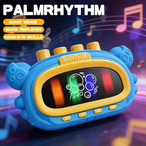 Cartoon Crab Rhythm Game Machine Toy for Kids, Quick Push Buttons Rhythm Toys, Handheld Games, Fine Motor Skill, Fast Press Push Game for Music Lovers, Birthday Gifts for Boys Girls