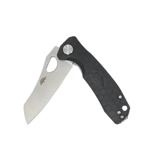 Wharncleaver Small Knife D2 Steel 2.8 Inches with Rounded Blunt Tip,  Flipper, Small Size (2.57oz)