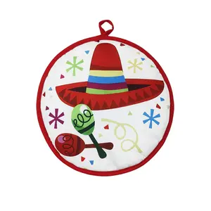 1pcs Mexican Thickened Corn Tortilla Insulated Bag, Pure Cotton Round Bread Carrier, Home Use Takeout Bag, Cross-Border Food Storage