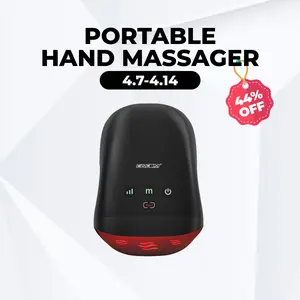 CINCOM Portable Hand Massager (BLACK), Cordless, with Comfort Heat and Gentle Vibration, Adjustable Settings, Auto-Off Feature, Rechargeable, Perfect for Daily Relaxation, Ideal Gift