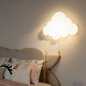 LED Cloud Wall Lamp, Battery-Powered Bedroom Light, Warm Bedside Wall Lamp, Home Decor Light, Ideal Gift for Family, Cloud Lights, Night Lamp, LED Mood Light, Home Decoration Lamp