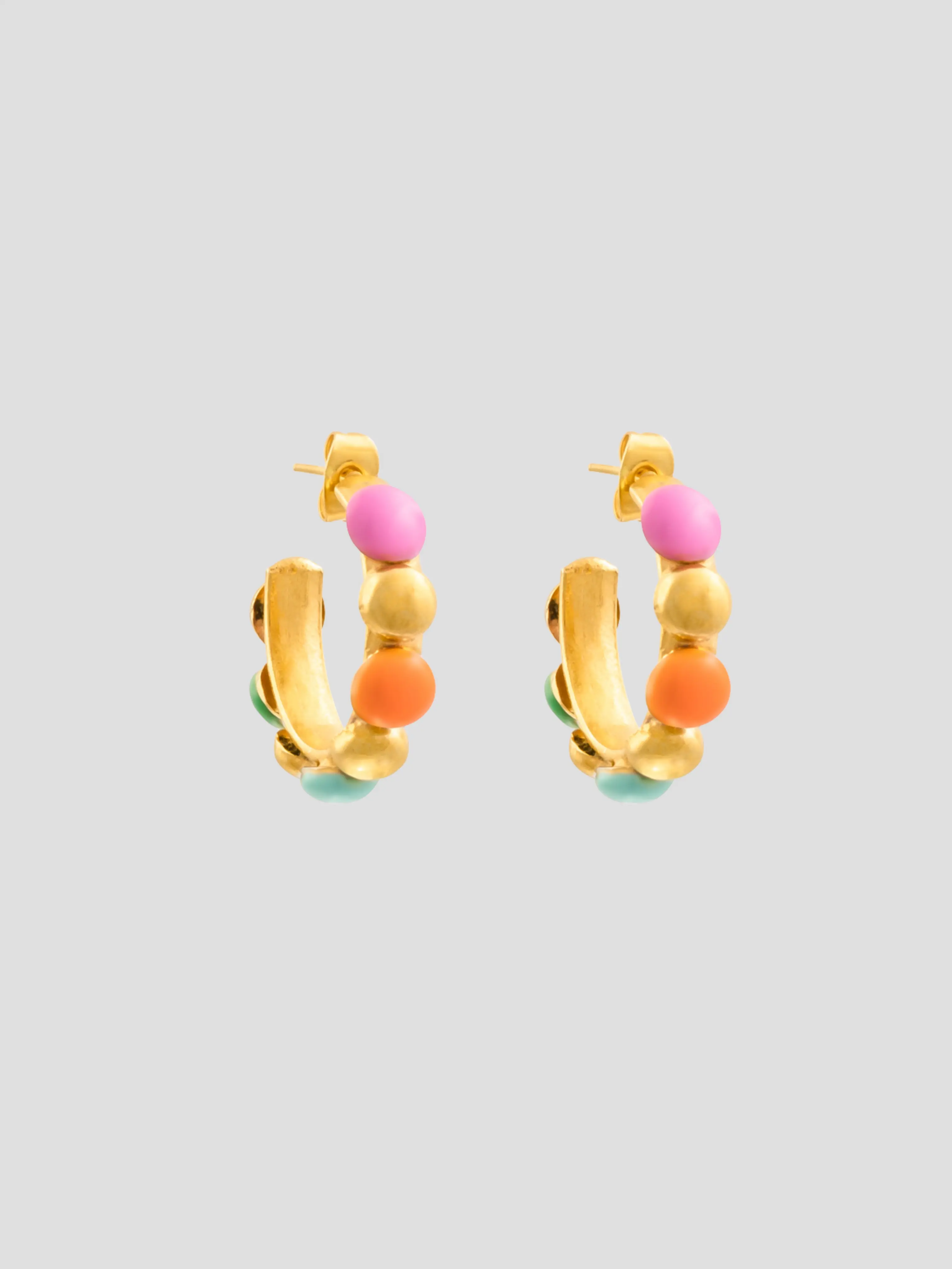 Mini Créole Earrings in Multi Enamel