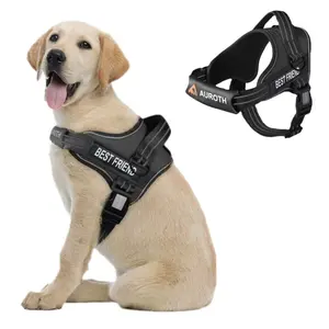AUROTH No Pull Dog Harness Soft Padded Service Vest for Small Medium & Large Dogs Reflective Adjustable Padded for Comfortable Walks