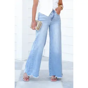 Restock! Risen High Rise Light Wash Wide Leg Jeans