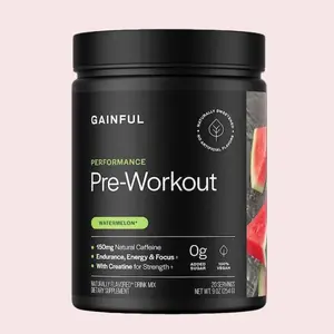 Gainful Performance Pre Workout Powder with Natural Caffeine & Creatine for Energy Strength Muscle Endurance & Recovery 20 Servings - Fitness Edible Dietary