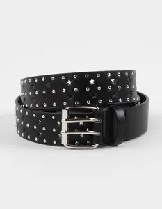 Lunar Star Studded Belt, Black
