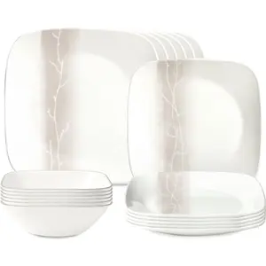 Corelle® Square Wandering Grove 18-piece Dinnerware Set, Service for 6