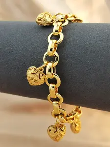 Women Copper Heart Bracelet, Perfect Gift for Dates Weddings Birthdays Parties, Stylish Accessory for All Seasons, Heart Charm Bracelet