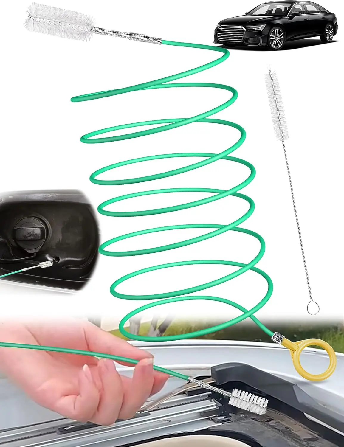 Auto Sunroof Drain Cleaning Tool, 196 Inch Flexible Tube Cleaning Brush, Flexible Drain Brush Extra Long Pipe Cleaners for Car, Car Sunroof Drain Hole Cleaner for Drains, Sewers, Windshields