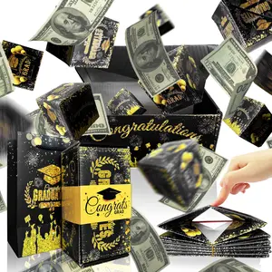 Graduation Surprise Explosion Gift Box, Pop-Up Cash Money Box for Class of 2026. Funny DIY Folding Bouncing Gift Box for Preschool, High School, College Graduates – Novelty Luxury Surprise Box for Him & Her