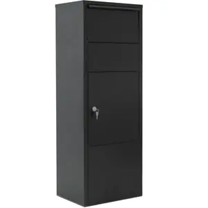 Hardware Large Package Delivery Parcel Mail Drop Box for Black, 10.5" x 15.5" x 41.30",with Lockable Storage Compartment Heavy Duty Weatherproof for Express Mail Delivery for Home & Business Use