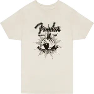 Fender Guitars WORLD TOUR Tee T-Shirt, L, LARGE