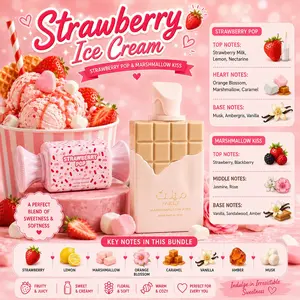 (2pc Strawberry Ice Cream Bundle) Strawberry Pop by Gulf Orchid + Melt Marshmallow Kiss by Mamlakat Al Oud EDP Spray 3.4oz
