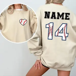 Custom Baseball Sweatshirt, Baseball Day Sweatshirt, Baseball Mom Sweatshirt, Game Day Sweatshirt