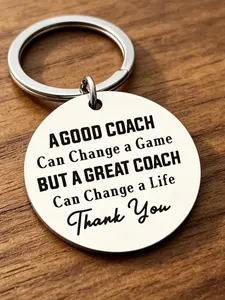 Coach Appreciation Keychain, 'a Great Coach Can Change a Life' Engraved Key Ring, Perfect Gift for Coaches, Inspirational Keychain