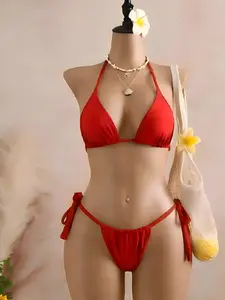 Women's Sexy Bikini Set, Plain Color Lightweight Swimsuit, Bikini Swimsuits, Perfect for Summer Vacation, Beach, Pool Parties