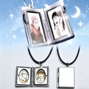 Cartoon Jujutsu Kaisen Todo Aoi The same model Necklace Unisex Openable Square Photo Frame Choker Jewelry Party Accessories Gift