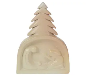 Global Crafts Carved Soapstone Holy Family Nativity Under Tree