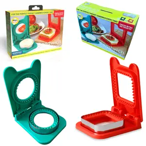 2 Pcs Sandwich Cutter & Sealer – Crustless Sandwich Makers - Square & Round, 3.75” Size, Crust Remover, Great For School Lunchboxes or Office Bento Boxes. Easy Lunch Prep for Kids & Adults
