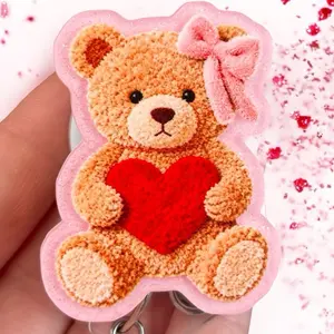 Glitter My Badge Valentine’s Day Cupid badge reel for nurse and hospital workers. Badge clip Badge pull - Retractable swivel clip with a 360 rotation. Great gift for coworker.