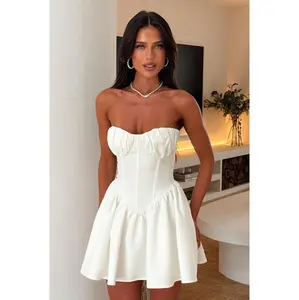 Jetta Strapless Corset Mini Dress - White