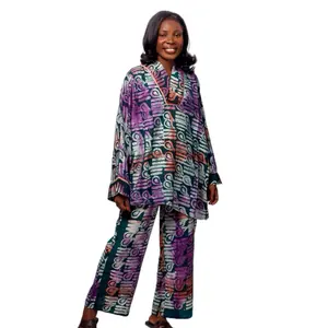 DRIP Matching Women Set - Orange Circles Print Comfortable & Stylish for Men Women Unisex Batik Adire Collection Womenswear