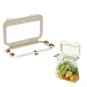 Wall-Mounted Foldable Trash Can - Space-Saving Kitchen Sink Garbage Bin with Clip-On Design, Foldable Waste Basket for Bathroom, RV & Laundry Room, Easy-to-Clean Plastic Trash Bin with Detachable Hook for Countertop & Cabinet Door