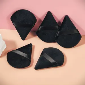 1/3/5/10pcs Black Triangle Powder Puff Face Soft Makeup Puff, Beauty Sponge Powder Puffs for Loose Powder Mineral Powder Velour Puff for Face Exquisite Makeup Eyes Contouring, Beauty Makeup Tools