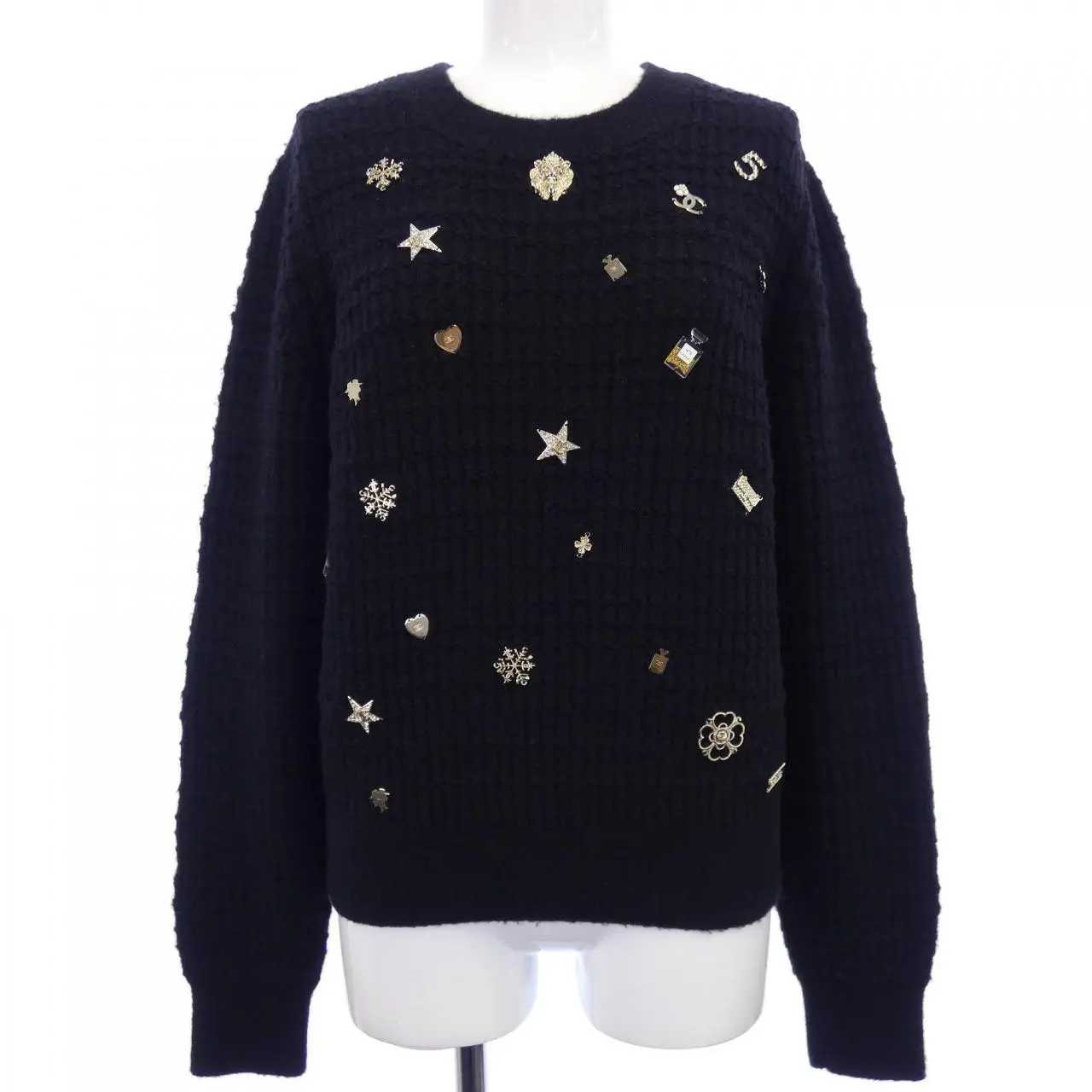 Pre-owned CHANEL Cashmere Small Leather Goods Knit Top