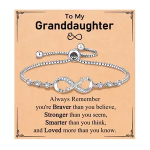 September Gift-Ready Infinity Bracelet with Inspirational Message Infinity Love Bracelet Gift for Grandma or Granddaughter – Adjustable Crystal Family Bond Jewelry Valentine’s Day gift