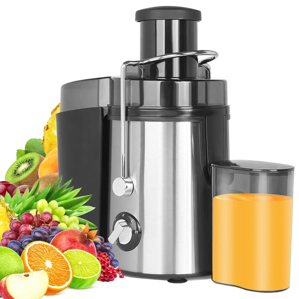 800W Juicer Machine with 3" Wide Feed Chute, Dual Speed Centrifugal Juicer for Whole Fruits & Vegetables, High Juice Yield, Easy to Clean, BPA-Free