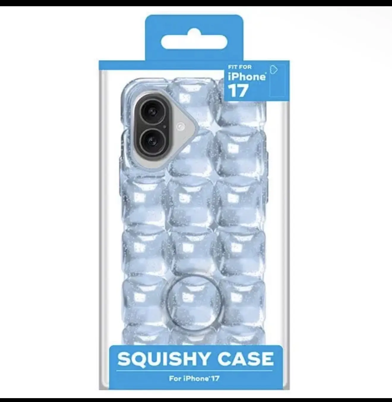 Transparent Ice Cube Design Squishy Protective Casing for iPhone 17 - Durable, Flexible, Perfect-Fit Cover for Cellphone, Handheld Devices with Enhanced Protection