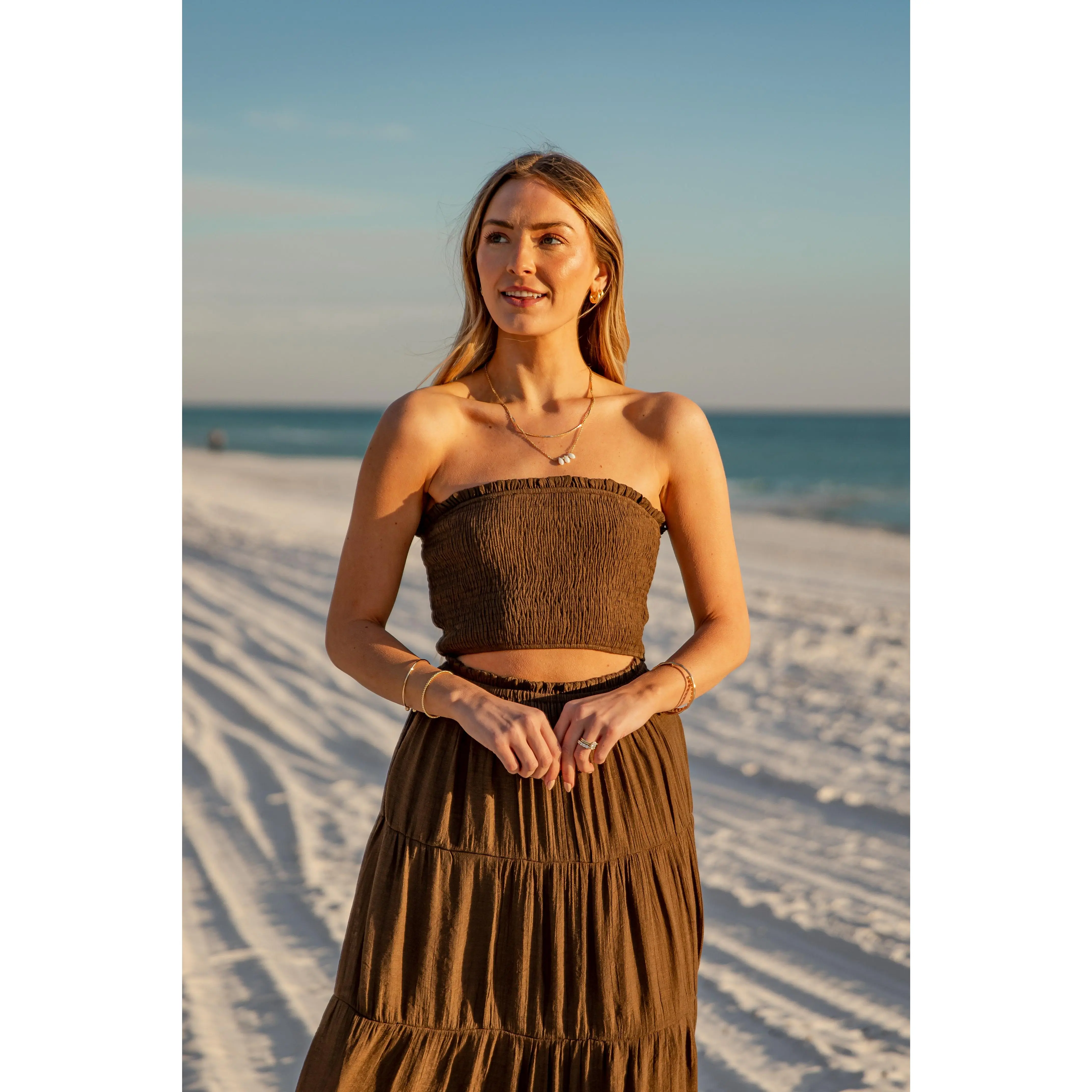 FINAL SALE - Mocha Breeze Brown Tube Top