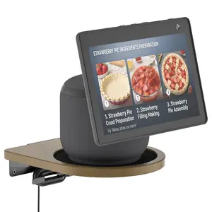 Aiweiwa Speaker Wall Mount for Echo Show 10 3rd Gen/Echo Show 8 4th Gen/Echo Show 11 Mount, Wooden Speaker Shelf Wall Mount for Alexa Echo Show Wall Mount with Cable Management Up to 15 Lbs, 1 Pack