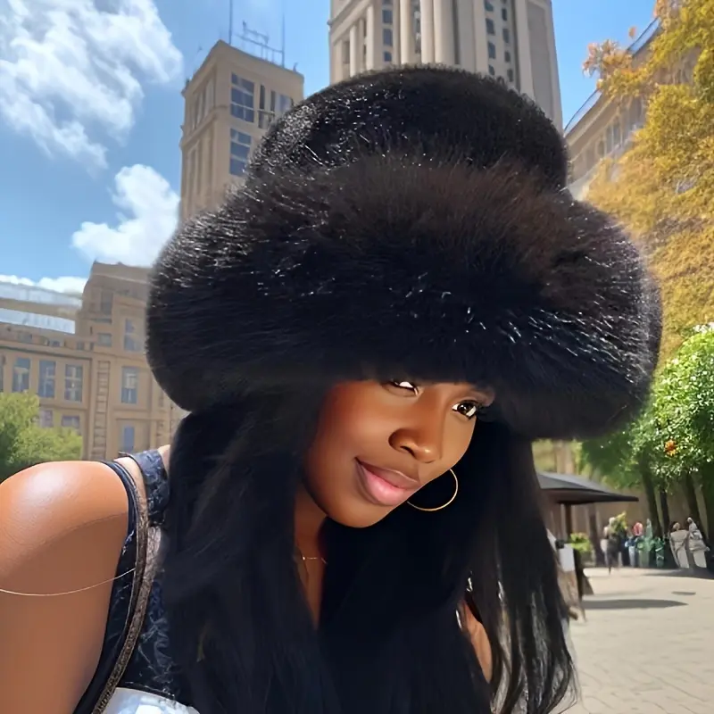 Women's Plush Winter Earflap Hat - Female Wool Soft Heat Insulating Brimless Adjustable Hand Washable Rich Texture Long-Lasting Warmth Valentine's Day & Holiday Accessory, Eaves Cap, Valentine's Day And Holiday Accessories